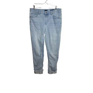 J.Jill Womens Light Wash Denim Roll Cuff Jeans Authentic Fit Size 8